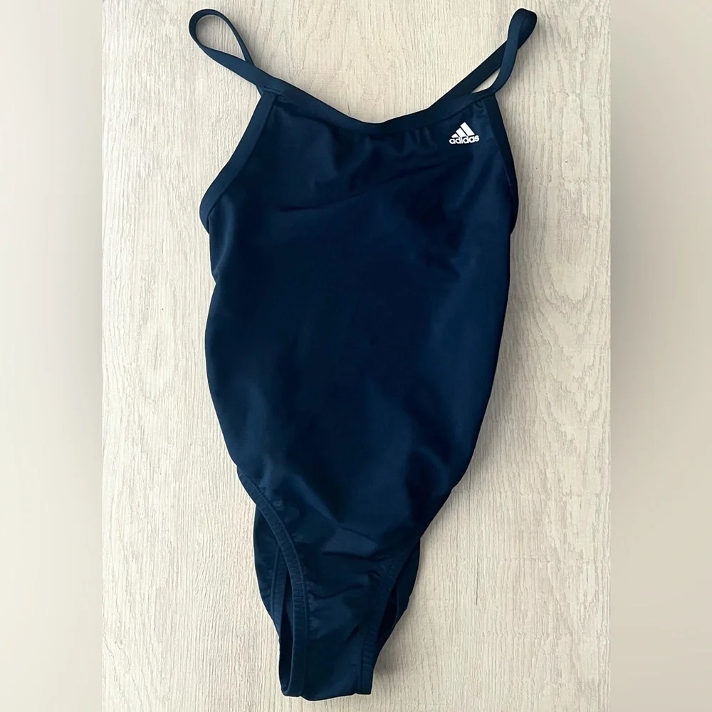 ADIDAS Women's Solid Vortex Open Back One Piece Competition Swimsuit Sz 26